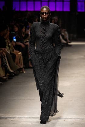 Roberto Cavalli fashion show during the Milan Fashion Week - Womenswear Fall Winter 2026 2027 in Milan, Italy, on 24 February 2026. A model walks the runway at Roberto Cavalli fashion show during the Milan Fashion Week - Womenswear Fall Winter 2026 2027 in Milan, Italy, on 24 February 2026., Credit:Stefano Costantino TTL Avalon Italy, Milan  Copyright: xStefanoxCostantinoxTTLx xAvalonx 1078564666