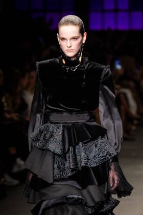 Roberto Cavalli fashion show during the Milan Fashion Week - Womenswear Fall Winter 2026 2027 in Milan, Italy, on 24 February 2026. A model walks the runway at Roberto Cavalli fashion show during the Milan Fashion Week - Womenswear Fall Winter 2026 2027 in Milan, Italy, on 24 February 2026., Credit:Stefano Costantino TTL Avalon Italy, Milan  Copyright: xStefanoxCostantinoxTTLx xAvalonx 1078564677