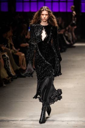 Roberto Cavalli fashion show during the Milan Fashion Week - Womenswear Fall Winter 2026 2027 in Milan, Italy, on 24 February 2026. A model walks the runway at Roberto Cavalli fashion show during the Milan Fashion Week - Womenswear Fall Winter 2026 2027 in Milan, Italy, on 24 February 2026., Credit:Stefano Costantino TTL Avalon Italy, Milan  Copyright: xStefanoxCostantinoxTTLx xAvalonx 1078564893