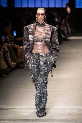 Roberto Cavalli fashion show during the Milan Fashion Week - Womenswear Fall Winter 2026 2027 in Milan, Italy, on 24 February 2026. A model walks the runway at Roberto Cavalli fashion show during the Milan Fashion Week - Womenswear Fall Winter 2026 2027 in Milan, Italy, on 24 February 2026., Credit:Stefano Costantino TTL Avalon Italy, Milan  Copyright: xStefanoxCostantinoxTTLx xAvalonx 1078564956