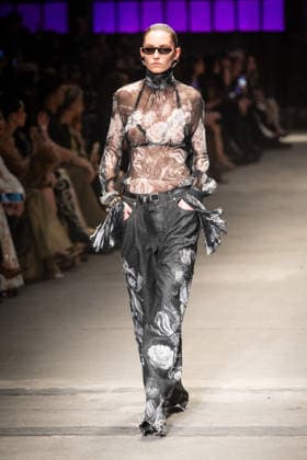 Roberto Cavalli fashion show during the Milan Fashion Week - Womenswear Fall Winter 2026 2027 in Milan, Italy, on 24 February 2026. A model walks the runway at Roberto Cavalli fashion show during the Milan Fashion Week - Womenswear Fall Winter 2026 2027 in Milan, Italy, on 24 February 2026., Credit:Stefano Costantino TTL Avalon Italy, Milan  Copyright: xStefanoxCostantinoxTTLx xAvalonx 1078565108
