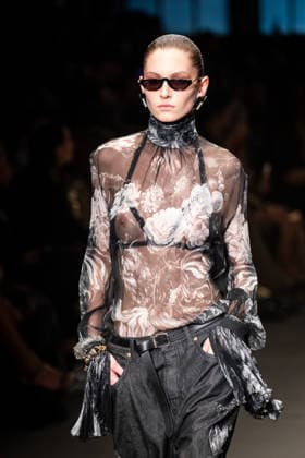 Roberto Cavalli fashion show during the Milan Fashion Week - Womenswear Fall Winter 2026 2027 in Milan, Italy, on 24 February 2026. A model walks the runway at Roberto Cavalli fashion show during the Milan Fashion Week - Womenswear Fall Winter 2026 2027 in Milan, Italy, on 24 February 2026., Credit:Stefano Costantino TTL Avalon Italy, Milan  Copyright: xStefanoxCostantinoxTTLx xAvalonx 1078565124
