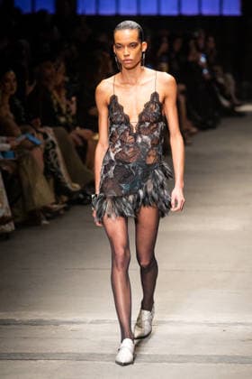 Roberto Cavalli fashion show during the Milan Fashion Week - Womenswear Fall Winter 2026 2027 in Milan, Italy, on 24 February 2026. A model walks the runway at Roberto Cavalli fashion show during the Milan Fashion Week - Womenswear Fall Winter 2026 2027 in Milan, Italy, on 24 February 2026., Credit:Stefano Costantino TTL Avalon Italy, Milan  Copyright: xStefanoxCostantinoxTTLx xAvalonx 1078565166