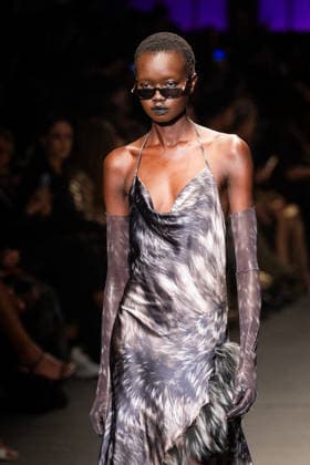 Roberto Cavalli fashion show during the Milan Fashion Week - Womenswear Fall Winter 2026 2027 in Milan, Italy, on 24 February 2026. A model walks the runway at Roberto Cavalli fashion show during the Milan Fashion Week - Womenswear Fall Winter 2026 2027 in Milan, Italy, on 24 February 2026., Credit:Stefano Costantino TTL Avalon Italy, Milan  Copyright: xStefanoxCostantinoxTTLx xAvalonx 1078565203