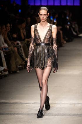 Roberto Cavalli fashion show during the Milan Fashion Week - Womenswear Fall Winter 2026 2027 in Milan, Italy, on 24 February 2026. A model walks the runway at Roberto Cavalli fashion show during the Milan Fashion Week - Womenswear Fall Winter 2026 2027 in Milan, Italy, on 24 February 2026., Credit:Stefano Costantino TTL Avalon Italy, Milan  Copyright: xStefanoxCostantinoxTTLx xAvalonx 1078565234