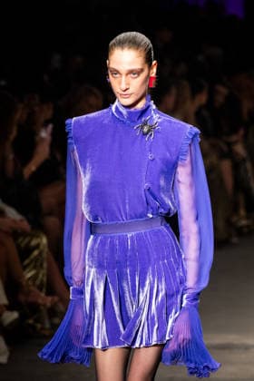Roberto Cavalli fashion show during the Milan Fashion Week - Womenswear Fall Winter 2026 2027 in Milan, Italy, on 24 February 2026. A model walks the runway at Roberto Cavalli fashion show during the Milan Fashion Week - Womenswear Fall Winter 2026 2027 in Milan, Italy, on 24 February 2026., Credit:Stefano Costantino TTL Avalon Italy, Milan  Copyright: xStefanoxCostantinoxTTLx xAvalonx 1078565389
