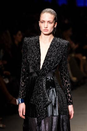 Roberto Cavalli fashion show during the Milan Fashion Week - Womenswear Fall Winter 2026 2027 in Milan, Italy, on 24 February 2026. A model walks the runway at Roberto Cavalli fashion show during the Milan Fashion Week - Womenswear Fall Winter 2026 2027 in Milan, Italy, on 24 February 2026., Credit:Stefano Costantino TTL Avalon Italy, Milan  Copyright: xStefanoxCostantinoxTTLx xAvalonx 1078565436