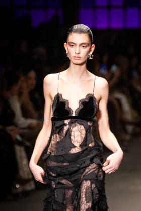 Roberto Cavalli fashion show during the Milan Fashion Week - Womenswear Fall Winter 2026 2027 in Milan, Italy, on 24 February 2026. A model walks the runway at Roberto Cavalli fashion show during the Milan Fashion Week - Womenswear Fall Winter 2026 2027 in Milan, Italy, on 24 February 2026., Credit:Stefano Costantino TTL Avalon Italy, Milan  Copyright: xStefanoxCostantinoxTTLx xAvalonx 1078565502