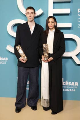 51st Cesar Ceremony Press Room Théodore Pellerin Nadia Melliti pose with the Rising Star Cesar Awards during the 51st Cesar Film Awards held at l Olympia on February 26, 2026, in Paris, France. Photo by Jerome Domine ABACAPRESS.COM Paris France  Copyright: xDominexJerome ABACAx