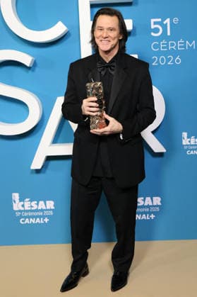 51st Cesar Ceremony Press Room Jim Carrey poses with the Honorary Cesar Award during the 51st Cesar Film Awards held at l Olympia on February 26, 2026, in Paris, France. Photo by Jerome Domine ABACAPRESS.COM Paris France  Copyright: xDominexJerome ABACAx