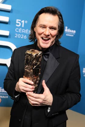 51st Cesar Ceremony Press Room Jim Carrey poses with the Honorary Cesar Award during the 51st Cesar Film Awards held at l Olympia on February 26, 2026, in Paris, France. Photo by Jerome Domine ABACAPRESS.COM Paris France  Copyright: xDominexJerome ABACAx