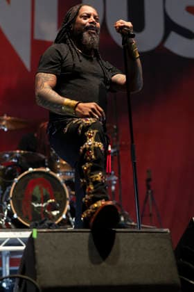 Sevendust perform at AO Arena Lajon Witherspoon of rock band Sevendust performs at AO Arena, Manchester, England, 26th February 2026, Credit:Mike Gray Avalon  Copyright: xMikexGrayx xAvalonx 1078561270