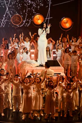 76th Italian Song Festival of Sanremo 3rd Evening Teatro Ariston - Sanremo, Italy Laura Pausini 76th Italian Song Festival of Sanremo 3rd Evening Teatro Ariston - Sanremo, Italy 26th February 2026 SGPItalia id 134399_050 Not Exclusive  Copyright: xAlfonsoxCatalano SGPx