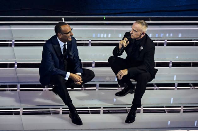 76th Italian Song Festival of Sanremo 3rd Evening Teatro Ariston - Sanremo, Italy Carlo Conti;Eros Ramazzotti 76th Italian Song Festival of Sanremo 3rd Evening Teatro Ariston - Sanremo, Italy 26th February 2026 SGPItalia id 134399_050 Not Exclusive  Copyright: xAlfonsoxCatalano SGPx