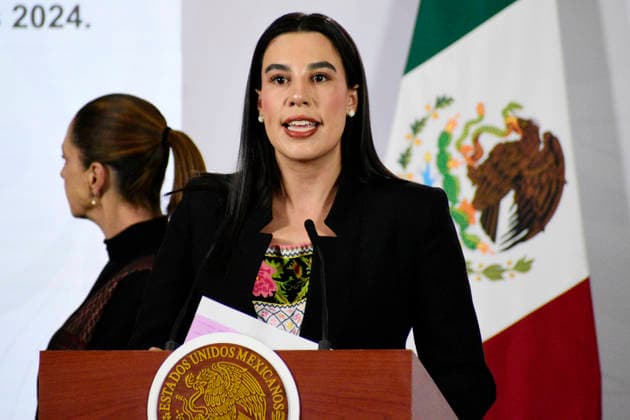 Mexico™s President Claudia Sheinbaum News Conference Mexico™s Tourism Minister, Josefina Rodriguez Zamora speaks about the increase the tourism within the Mexico is in Fashion (Mexico esta de Moda) campaign, during a briefing conference at the National Palace. on February 26, 2026 in Mexico City, Mexico. (Photo by Luis Barron Eyepix Group) Copyright: xLuisxBarronx xEyepixxGroupx LB_26022026_176980