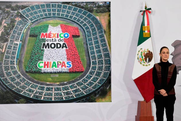 Mexico™s President Claudia Sheinbaum News Conference Mexican President Claudia Sheinbaum Pardo speaks about the increase the tourism within the Mexico is in Fashion (Mexico esta de Moda) campaign, during a briefing conference at the National Palace. on February 26, 2026 in Mexico City, Mexico. (Photo by Luis Barron Eyepix Group) Copyright: xLuisxBarronx xEyepixxGroupx LB_26022026_176982