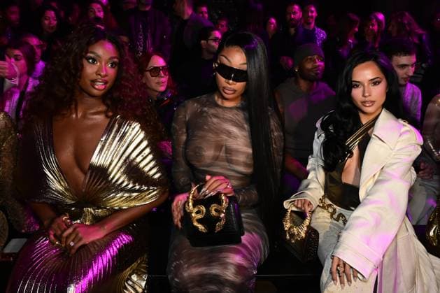 Milano Fashion Week - Women F W 26-27 Roberto Cavalli Fashion Show Front Row Milan, Italy Coco Jones;Alba Melendo;?;?;Becky G Milano Fashion Week - Women F W 26-27 Roberto Cavalli Fashion Show Front Row Milan, Italy 26th February 2026 SGPItalia id 134540_001 * Not Exclusive  Copyright: xMAXxMONTINGELLI SGPx