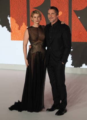 The Bride UK premiere London, UK. Jessie Buckley and Christian Bale at The Bride UK premiere. Leicester Square. 26th February 2026. LMK11-S270226-001 Steve Bealing Landmark Media 