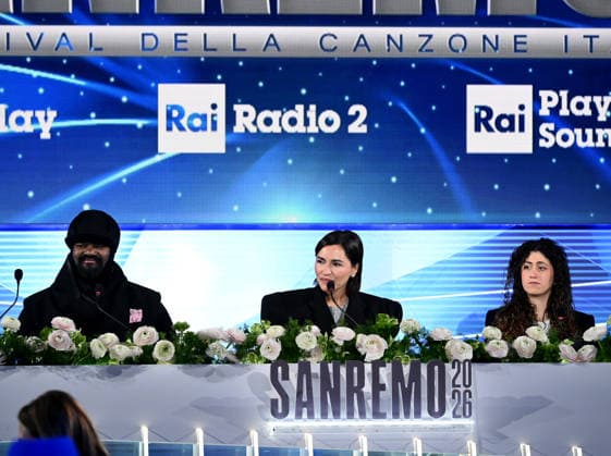 Sanremo, 76th Italian Song Festival - photocall Serana Brancale, Gregory Porter, and Delia - pictured: Serana Brancale, Gregory Porter, and Delia  Copyright: xTerenghi PoolxSanremo02x xipa-agency.netx xPoolxSanremox02x IPA_Agency_IPA72099735