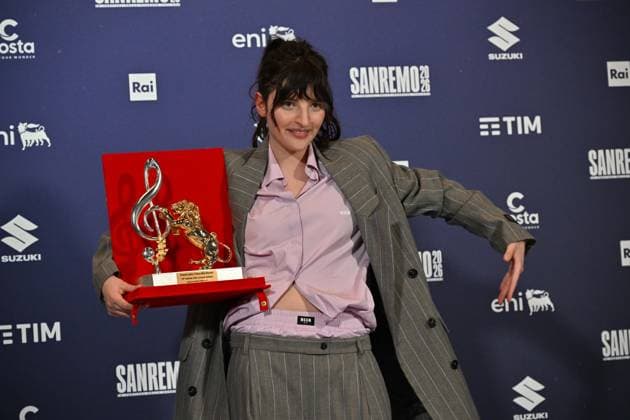 Photo IPP Felice De Martino Sanremo 27 02 2026 76th Italian Song Festival In the photo the singer Angelica Bove winner of the Critics Prize Mia Martini Italy Photo Press World Copyright