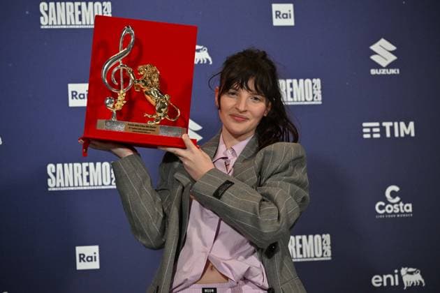 Photo IPP Felice De Martino Sanremo 27 02 2026 76th Italian Song Festival In the photo the singer Angelica Bove winner of the Critics Prize Mia Martini Italy Photo Press World Copyright
