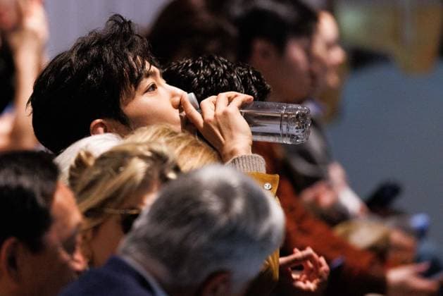 News - Tod s - Front Row - Milan Fashion Week - Womenswear Fall Winter 2026 2027 Xiao Zhan drinks water before the Tod s fashion show during the Milan Fashion Week - Womenswear Fall Winter 2026 2027 on February 27, 2026 in Milan, Italy. Photo: Cinzia Camela. Milan PAC Italy Copyright: xCinziaxCamelax xLiveMediax LPN_2318074