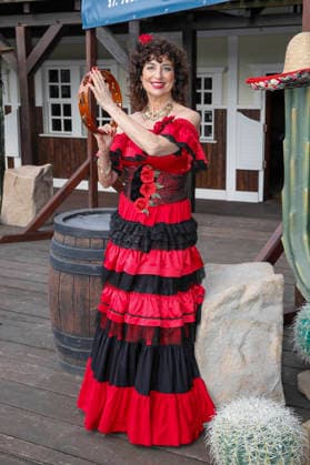Isabel Varell plays the spirited Senorita Miranda Three celebrities In the Valley of Death Florian Fitz, Isabel Varell and Heinrich Schafmeister are the guest stars in the 2026 season of the Karl May Games in Bad Segeberg, photo session on 27 2 2026 in the Indian Village, open-air theater Bad Segeberg, Schleswig Holstein
