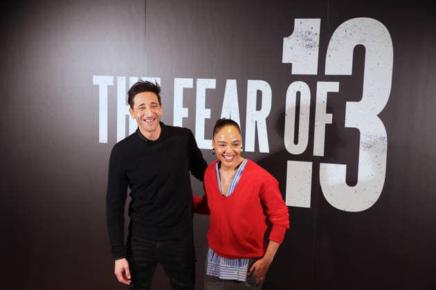 Adrien Brody and Tessa Thompson at The Fear Of 13 - New York Actors Tessa Thompson and Adrien Brody attend media day for their broadway show debut of The Fear of 13 at the James Earl Jones Theatre in New York, NY on February 27, 2026. Photo by Charles Guerin ABACAPRESS.COM New York NY  Copyright: xGuerinxCharles ABACAx