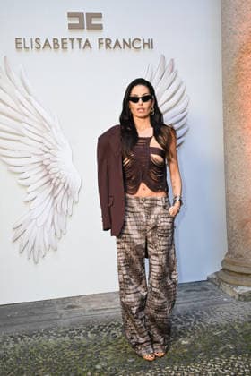 Milan, Milan Women s Fashion Week Fall Winter 2026 27 - Women s Fashion, Fall Winter 2026 27 - Elisabetta Franchi fashion show - arrivals in the photo: Elisabetta Gregoraci  Copyright: xSimonaxChiocciax xipa-agency.netx xFotosickix IPA_Agency_IPA72117397