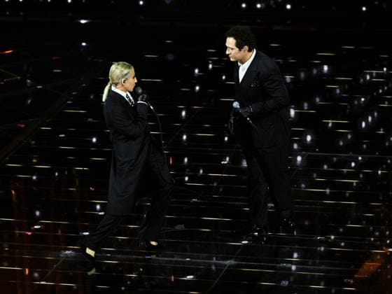 Sanremo, 76th Italian Song Festival. Fourth Night. Pictured: Malika Ayane and Claudio Santamaria.  Copyright: xMaurizioxD Avanzox xipa-agency.netx xPoolxSanremox02x IPA_Agency_IPA72120521