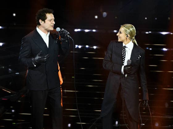 Sanremo, 76th Italian Song Festival. Fourth Night. Pictured: Malika Ayane and Claudio Santamaria.  Copyright: xMaurizioxD Avanzox xipa-agency.netx xPoolxSanremox02x IPA_Agency_IPA72120526