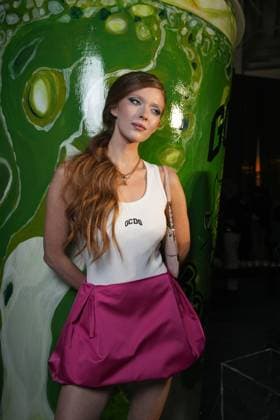 Milan, Milan Women s Fashion Week: Fall Winter 2026 27 - Women s Fashion, Fall Winter 2026 27 - GCDS fashion show - front raw in the photo: Larsen Thompson  Copyright: xRiccardoxGiordanox xipa-agency.netx xRiccardoxGIordanox IPA_Agency_IPA72122499