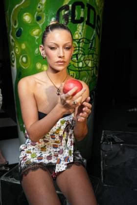 Milan, Milan Women s Fashion Week: Fall Winter 2026 27 - Women s Fashion, Fall Winter 2026 27 - GCDS fashion show - front raw in the photo: guest  Copyright: xRiccardoxGiordanox xipa-agency.netx xRiccardoxGIordanox IPA_Agency_IPA72122772