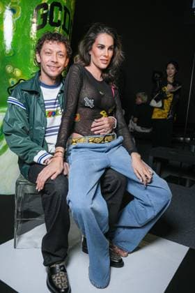 Milan, Milan Women s Fashion Week: Fall Winter 2026 27 - Women s Fashion, Fall Winter 2026 27 - GCDS fashion show - front raw in the photo: Valentino Rossi and Francesca Sofia Novello  Copyright: xRiccardoxGiordanox xipa-agency.netx xRiccardoxGIordanox IPA_Agency_IPA72122837