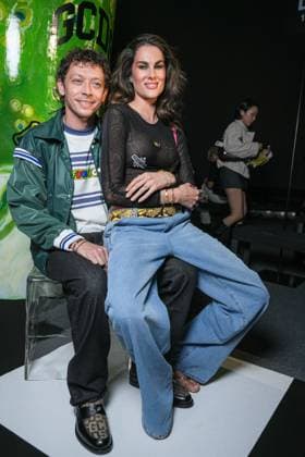 Milan, Milan Women s Fashion Week: Fall Winter 2026 27 - Women s Fashion, Fall Winter 2026 27 - GCDS fashion show - front raw in the photo: Valentino Rossi and Francesca Sofia Novello  Copyright: xRiccardoxGiordanox xipa-agency.netx xRiccardoxGIordanox IPA_Agency_IPA72122838