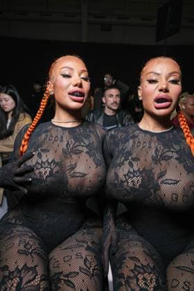 Milan, Milan Women s Fashion Week: Fall Winter 2026 27 - Women s Fashion, Fall Winter 2026 27 - GCDS fashion show - front raw in the photo: Shannon and Shannade Clermont  Copyright: xRiccardoxGiordanox xipa-agency.netx xRiccardoxGIordanox IPA_Agency_IPA72123053