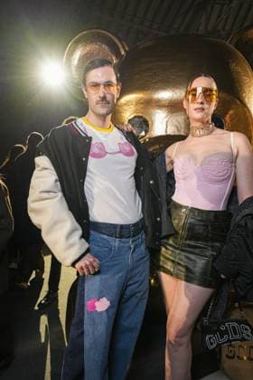 Milan, Milan Women s Fashion Week: Fall Winter 2026 27 - Women s Fashion, Fall Winter 2026 27 - GCDS fashion show - front raw in the photo: Nelson Tiberghien and Isabelle Chaput  Copyright: xRiccardoxGiordanox xipa-agency.netx xRiccardoxGIordanox IPA_Agency_IPA72123121