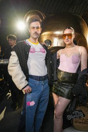 Milan, Milan Women s Fashion Week: Fall Winter 2026 27 - Women s Fashion, Fall Winter 2026 27 - GCDS fashion show - front raw in the photo: Nelson Tiberghien and Isabelle Chaput  Copyright: xRiccardoxGiordanox xipa-agency.netx xRiccardoxGIordanox IPA_Agency_IPA72123126