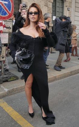 Milan, Milan Women s Fashion Week Fall Winter 2026 27 - Women s Fashion, Fall Winter 2026 27 - Blumarine fashion show - arrivals In the photo: Guest  Copyright: xLucaxPontix xipa-agency.netx xx IPA_Agency_IPA72126988