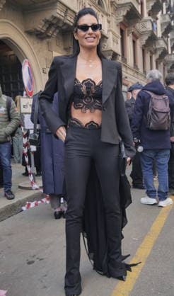 Milan, Milan Women s Fashion Week Fall Winter 2026 27 - Women s Fashion, Fall Winter 2026 27 - Blumarine fashion show - arrivals In the photo: Guest  Copyright: xLucaxPontix xipa-agency.netx xx IPA_Agency_IPA72127015