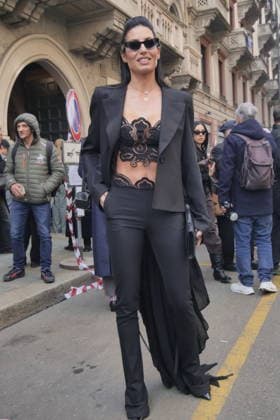 Milan, Milan Women s Fashion Week Fall Winter 2026 27 - Women s Fashion, Fall Winter 2026 27 - Blumarine fashion show - arrivals In the photo: Guest  Copyright: xLucaxPontix xipa-agency.netx xx IPA_Agency_IPA72127027