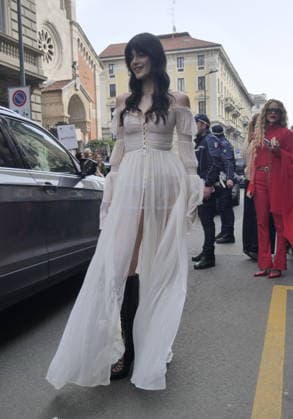 Milan, Milan Women s Fashion Week Fall Winter 2026 27 - Women s Fashion, Fall Winter 2026 27 - Blumarine fashion show - arrivals In the photo: Guest  Copyright: xLucaxPontix xipa-agency.netx xx IPA_Agency_IPA72127425