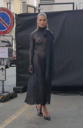 Milan, Milan Women s Fashion Week Fall Winter 2026 27 - Women s Fashion, Fall Winter 2026 27 - Blumarine fashion show - arrivals In the photo: Guest  Copyright: xLucaxPontix xipa-agency.netx xx IPA_Agency_IPA72127269