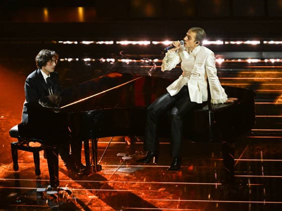 Sanremo, 76th Italian Song Festival. Fourth Evening. Pictured: Chiello and Saverio Cigarini  Copyright: xMaurizioxD Avanzox xipa-agency.netx xPoolxSanremox02x IPA_Agency_IPA72129117