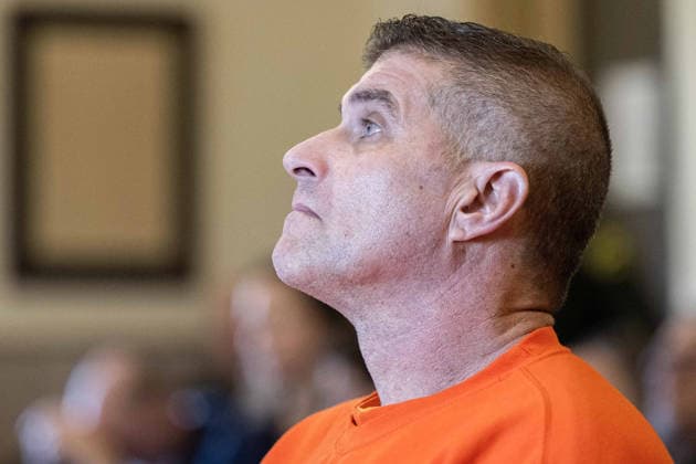 February 27, 2026, Auburn, California, USA: Former MLB baseball pitcher DANIEL SERAFINI, sentenced to life without parole for murdering his father-in-law and shooting his mother-in-law, looks up in Placer Superior Court in Auburn. Serafini, a first-round pick in the 1992 MLB Draft at the age of 18, was convicted of his father-in-law s murder and mother-in-law s attempted murder. Auburn USA - ZUMAs76_ 20260227_new_s76_353 Copyright: xHectorxAmezcuax