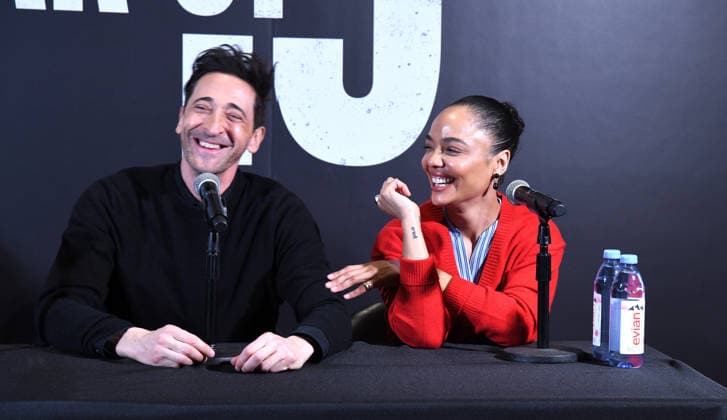 February 27, 2026, New York, Ny, United States: Adrien Brody and Tessa Thompson attend The Fear of 13 Broadway Press Event. Held at James Earl Jones Theatre in New York. Zuma Press February 27, 2026 New York United States - ZUMAp281 20260227_zea_p281_055 Copyright: xPhotoxImagexPressx