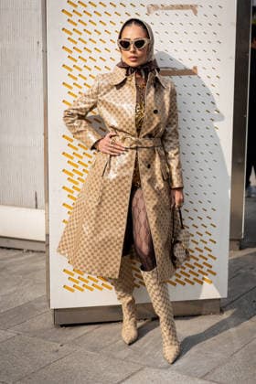 Street Style: Gucci fashion show during the Milan Fashion Week - Womenswear Fall Winter 2026 2027 in Milan, Italy, on 27 February 2026. Street Style: A guest is seen outside of the Gucci fashion show during the Milan Fashion Week - Womenswear Fall Winter 2026 2027 in Milan, Italy, on 27 February 2026., Credit:Stefano Costantino TTL Avalon Italy, Milan  Copyright: xStefanoxCostantinoxTTLx xAvalonx 1078862833