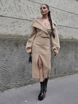 Milan, Milan Women s Fashion Week Fall Winter 2026 27 - Women s Fashion, Fall Winter 2026 27 - Sportmax fashion show - arrivals In the photo: Guest  Copyright: xLucaxPontix xipa-agency.netx xx IPA_Agency_IPA72135716
