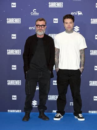 Sanremo, 76th Italian Song Festival - Fedez and Marco Masini photocall - pictured: Fedez and Marco Masini  Copyright: xTerenghi PoolxSanremo02x xipa-agency.netx xPoolxSanremox02x IPA_Agency_IPA72137094