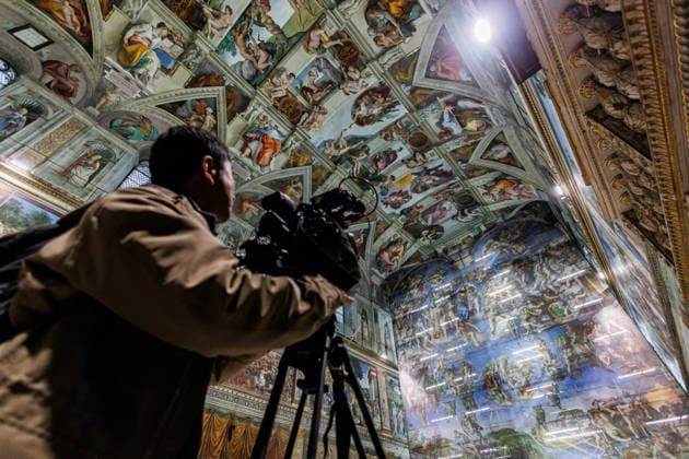 News Themen der Woche KW09 February 28, 2026, Vatican City, Italia, Vatican: February 28, 2026, Vatican City, Vatican Museums, Presentation of the extraordinary maintenance work on Michelangelo s Last Judgement inside the Sistine Chapel Vatican City Vatican  - ZUMAa289 20260228_zia_a289_158 Copyright: xFrancescoxFotiax